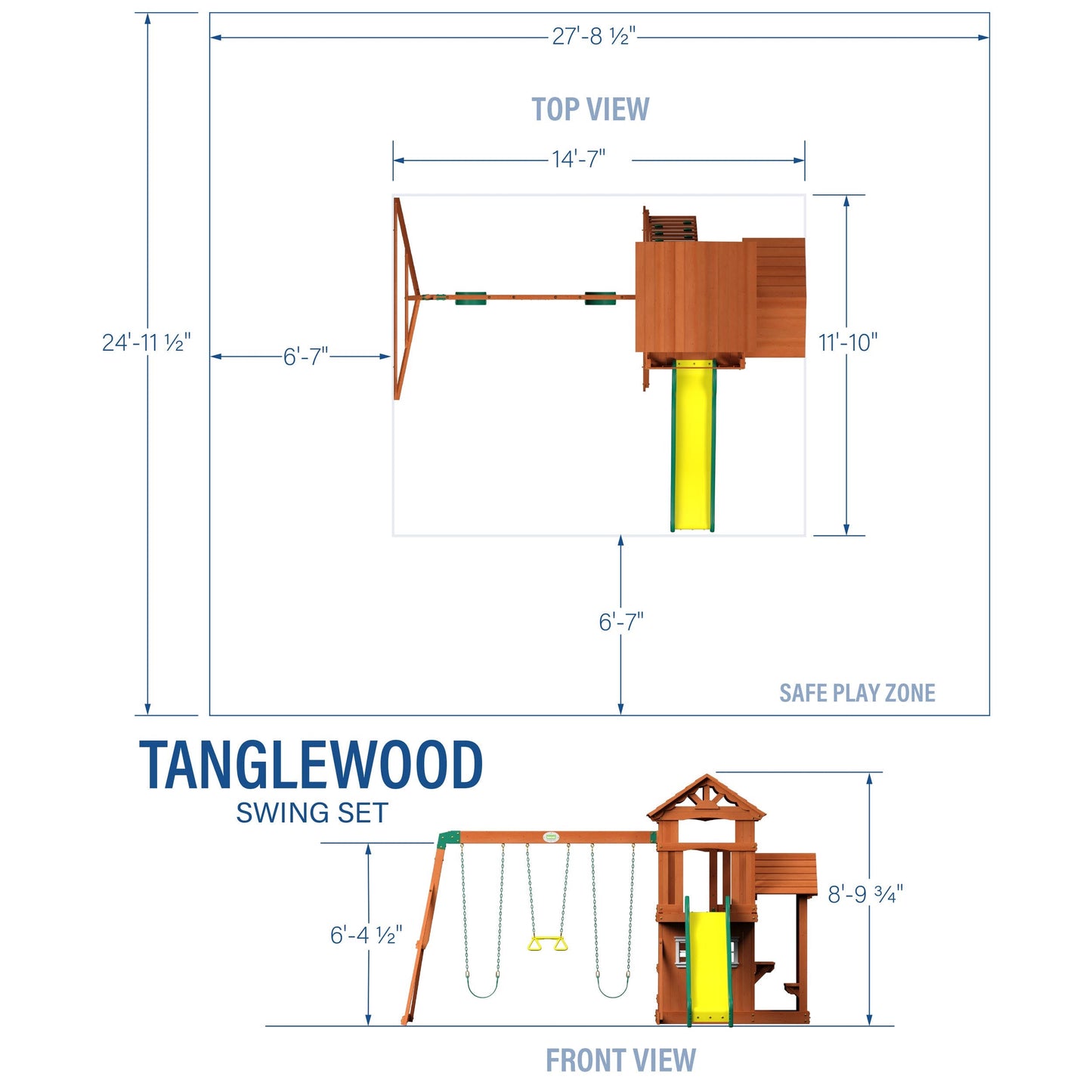 Backyard Discovery Tanglewood Wooden Swing Set, Brown