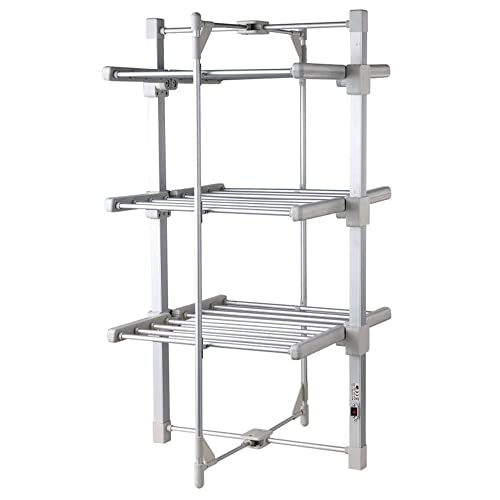 GlamHaus Electric Heated Clothes Airer Dryer Rack Aluminium