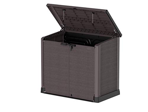 Duramax Cedargrain StoreAway 1200L Plastic Garden Storage Shed/ Flat Lid