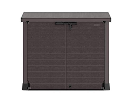 Duramax Cedargrain StoreAway 1200L Plastic Garden Storage Shed/ Flat Lid