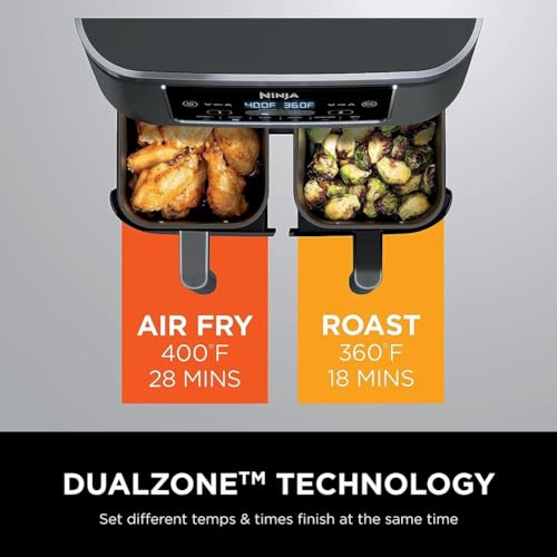 Ninja DZ201 Foodi 6-in-1 2-Basket Air Fryer with DualZone Technology