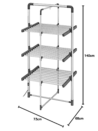 BLACK+DECKER 63099 3-Tier Heated Clothes Airer Aluminium