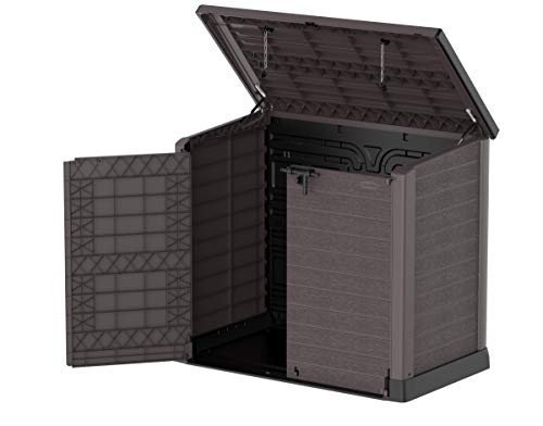 Duramax Cedargrain StoreAway 1200L Plastic Garden Storage Shed/ Flat Lid