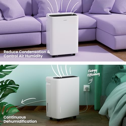 COMFEE' Dehumidifier 12L,Dehumidifiers for Home,Electric Dehumidifier