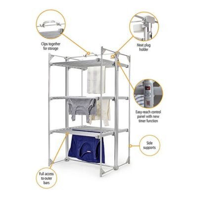 Dry:Soon Deluxe 3-Tier Heated Clothes Airer & Cover Pack