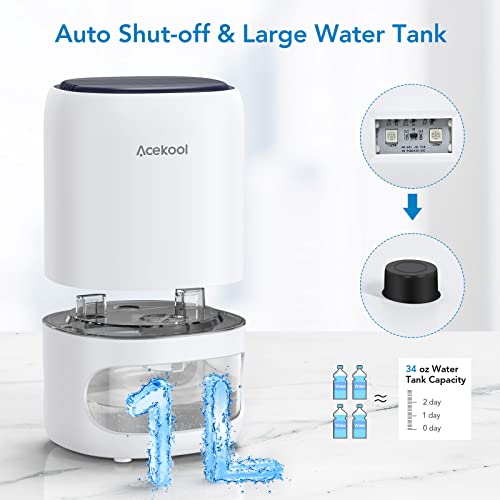 Acekool 1000ml Dehumidifier and Air Purifier 2 in 1