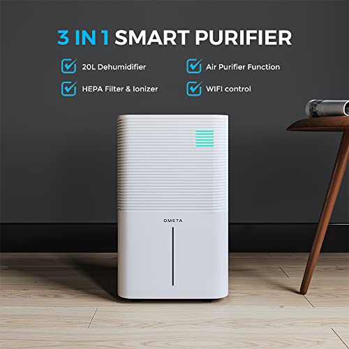 Ometa 20L/25L Dual Dehumidifier Air Purifier with HEPA Filter & IONISER