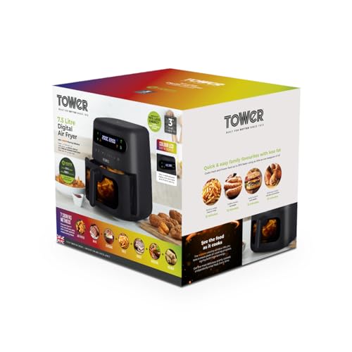 Tower, T17123, Vortx Vizion 7.5L Air Fryer with Colour Digital Display