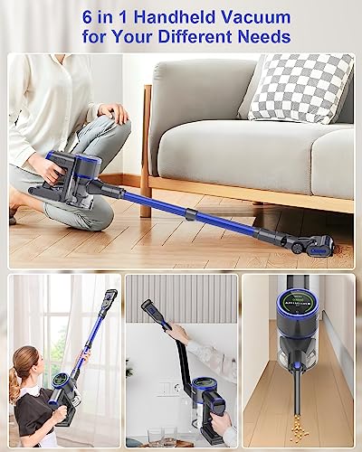 VAKYOU Cordless Vacuum Cleaner, 33Kpa Brushless Motor Stick Vacuum