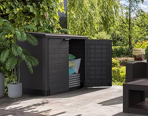 Duramax Cedargrain StoreAway 1200L Plastic Garden Storage Shed/ Flat Lid