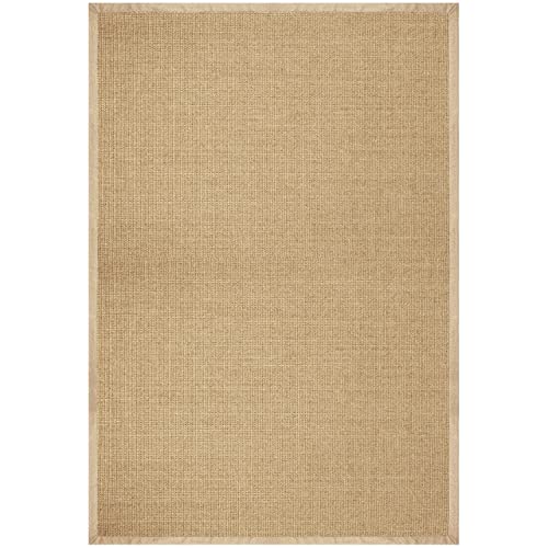 casa pura Sisal Rug Made from Natural Fibres with Cotton Borders Easy-Care