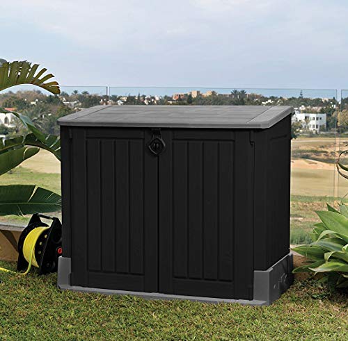 Keter Store It Out Midi Outdoor Garden Storage Shed, Black and Grey, 130 x 74 x 110 cm