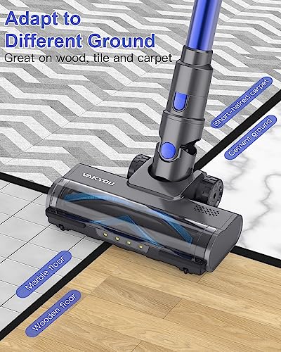 VAKYOU Cordless Vacuum Cleaner, 33Kpa Brushless Motor Stick Vacuum