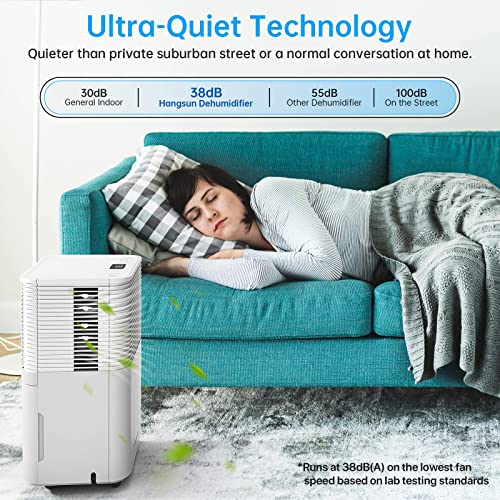 Hangsun 12L Dehumidifier with Digital Humidity Display, Sleep Mode