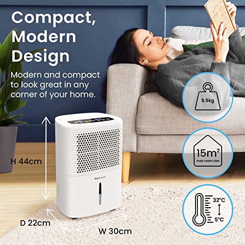 Pro Breeze 12L/Day Dehumidifier with Digital Humidity Display