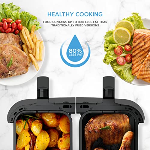 Devology Double Air Fryer - 9L - 2 x 4.5L Independent Dual Zone Air Fryer