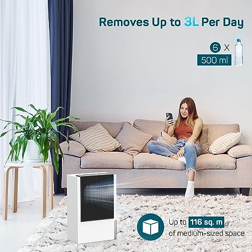 Dr. Prepare 3L Dehumidifiers for Home, 2 Working Modes with Timer