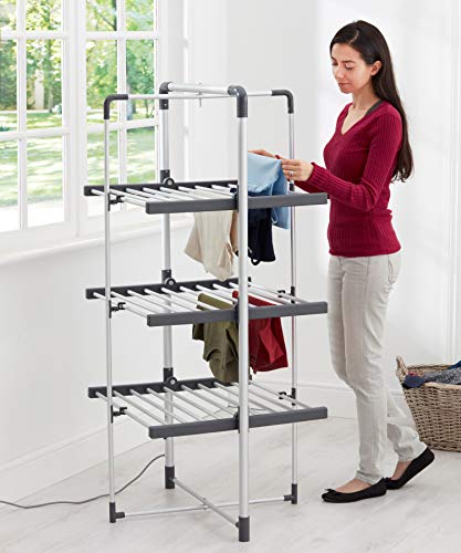 BLACK+DECKER 63099 3-Tier Heated Clothes Airer Aluminium