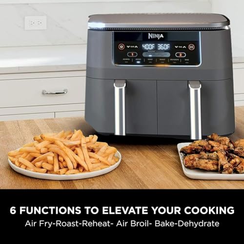 Ninja DZ201 Foodi 6-in-1 2-Basket Air Fryer with DualZone Technology