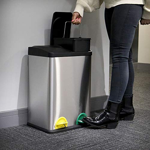 Maison & White Compact 40L (2 x 20L) Recycling Pedal Bin