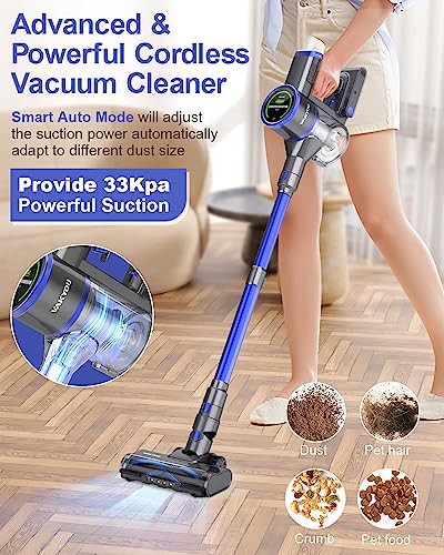 VAKYOU Cordless Vacuum Cleaner, 33Kpa Brushless Motor Stick Vacuum