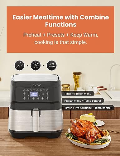 Proscenic T21 Air Fryer, 5.5L Air Fryers for Home Use