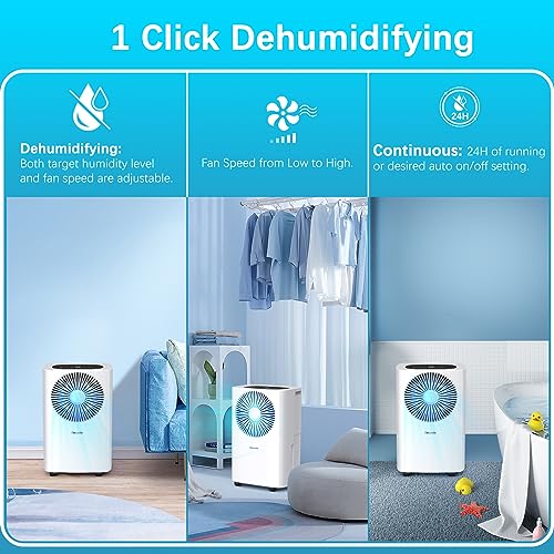 10L/Day Dehumidifiers for Home 2.5L Watertank