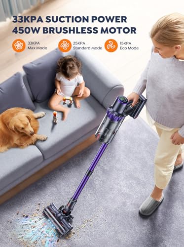 BuTure Cordless Vacuum Cleaner, 33KPa Cordless Stick Vacuum Cleaner