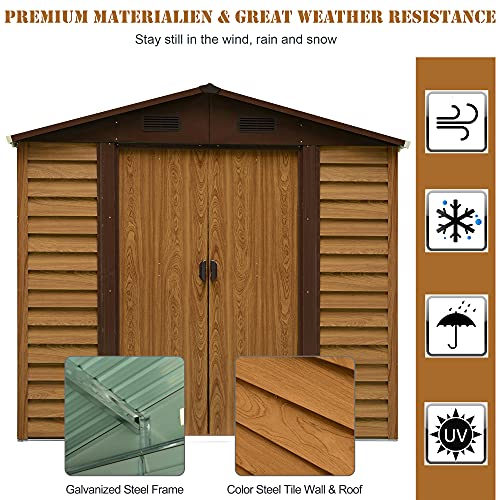 Outsunny 8 x 6ft Garden Metal Storage Shed House Hut Gardening Tool Storage