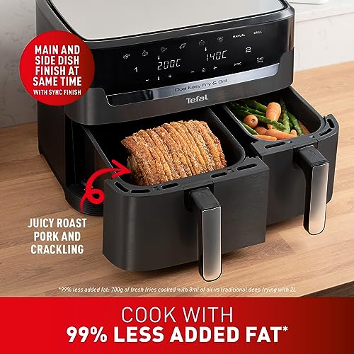 Tefal Easy Fry Dual Zone Digital Air Fryer, 2 Drawers