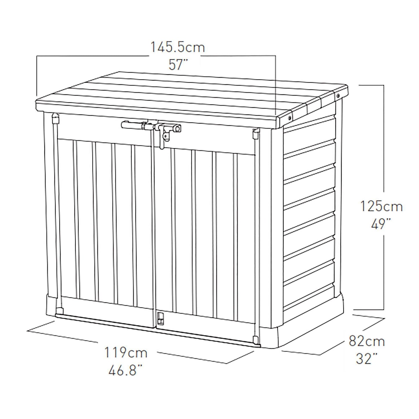 Keter Store It Out Max 1200L Outdoor Garden Storage Box & Wheelie Bin