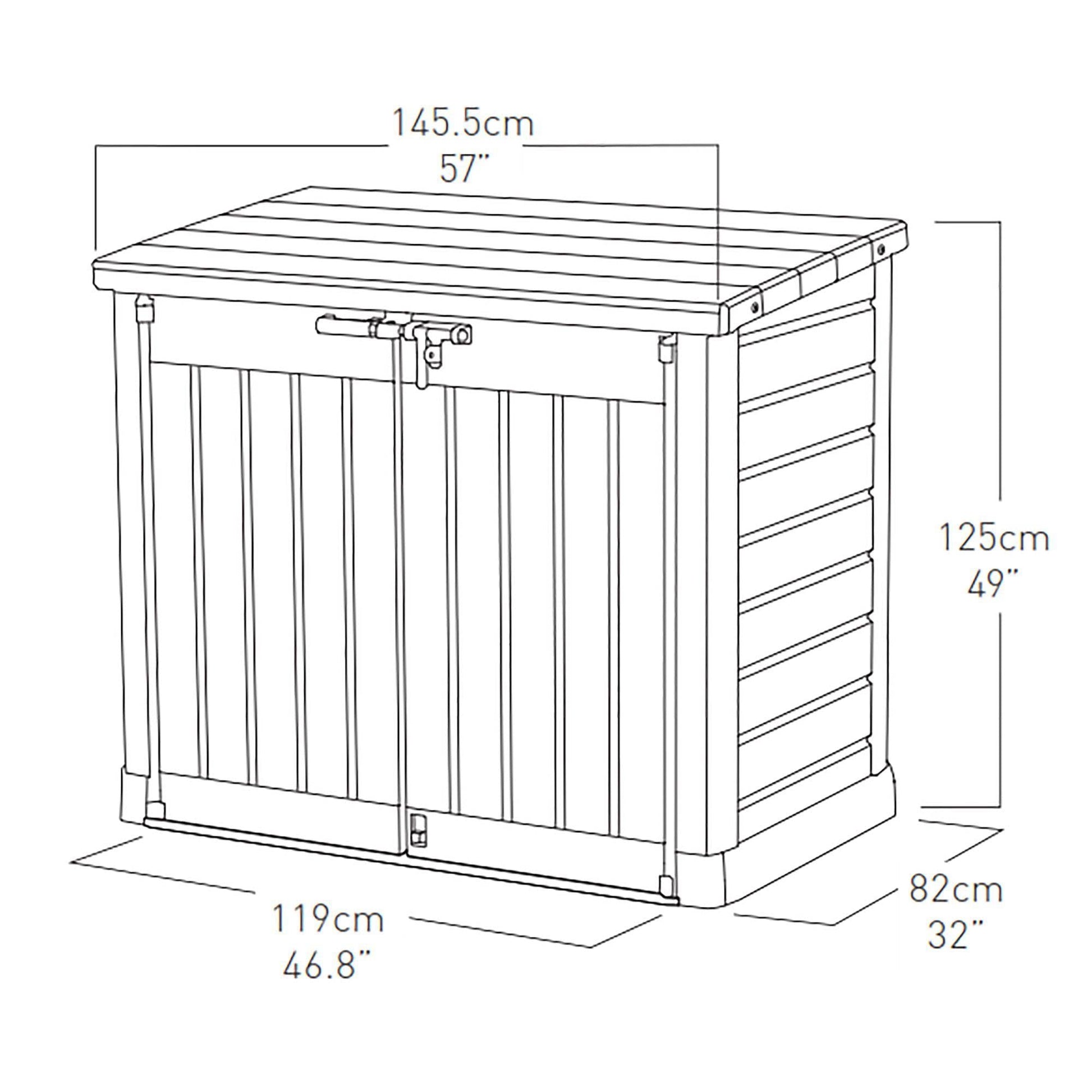 Keter Store It Out Max 1200L Outdoor Garden Storage Box & Wheelie Bin