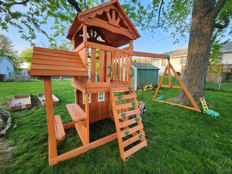 Backyard Discovery Tanglewood Wooden Swing Set, Brown