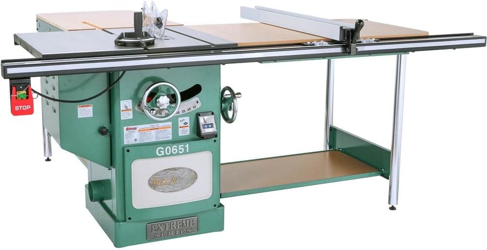 Grizzly 10" 220V Heavy Duty Cabinet Table Saw - G0651