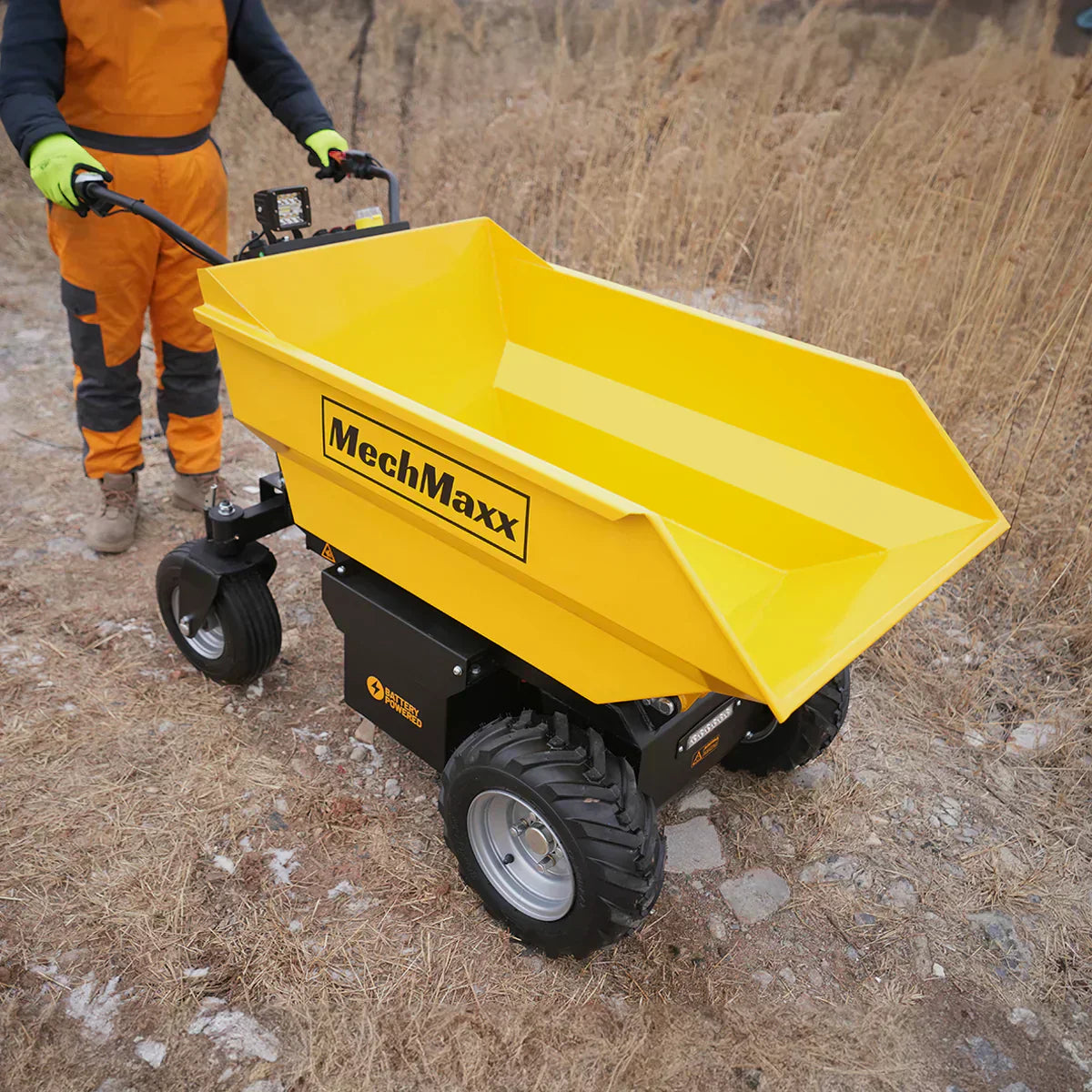 1100 lb 1000W DC Motor 48V Battery Powered Hydraulic Tipping Dump Cart; Model: EH50