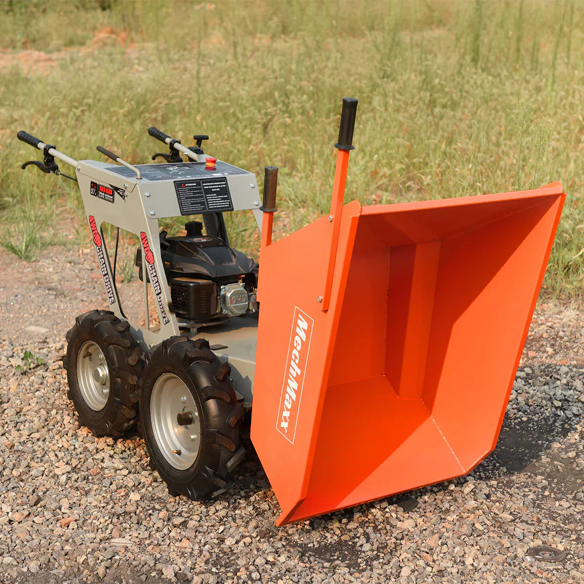 660lbs Capacity 6.5HP Gas Powered Wheelbarrow  Cart T25 4F+1R Gearbox