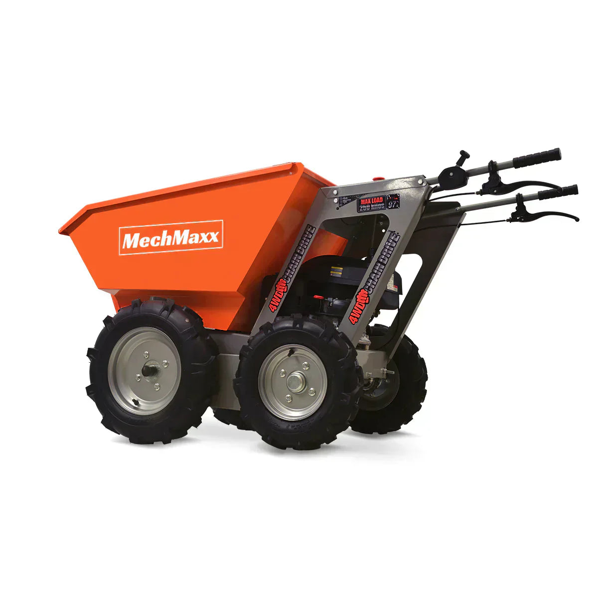 660lbs Capacity 6.5HP Gas Powered Wheelbarrow  Cart T25 4F+1R Gearbox