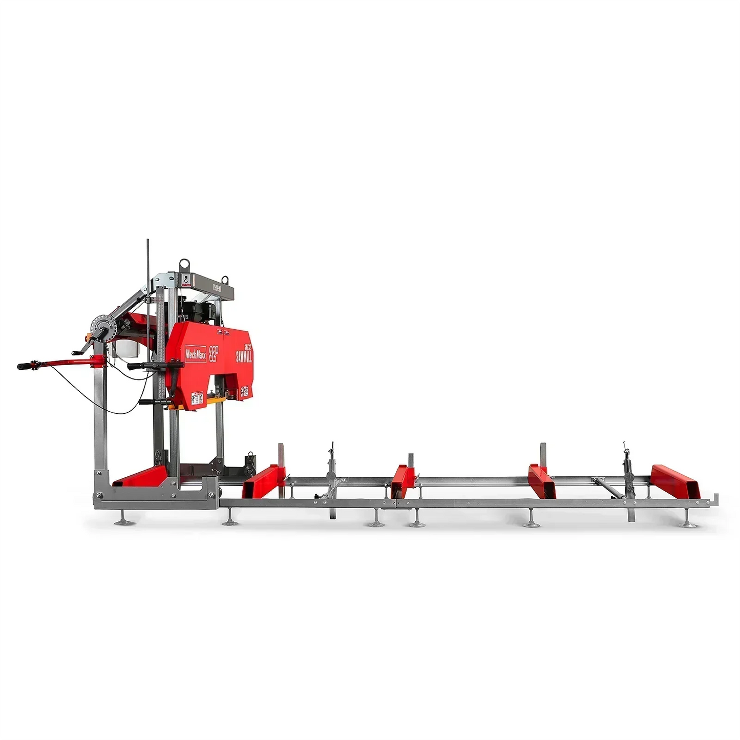 150167deposit 32" Portable Sawmill, 420cc 15HP Gasoline Engine, 29" Board Width, 32' Log Length, 14' Track Bed