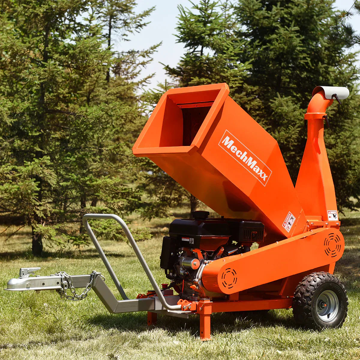 5 inch E-stat Rato 420cc  16hp Gasoline Engine Powered Drum Wood Chipper with Towbar; Model PGS1500