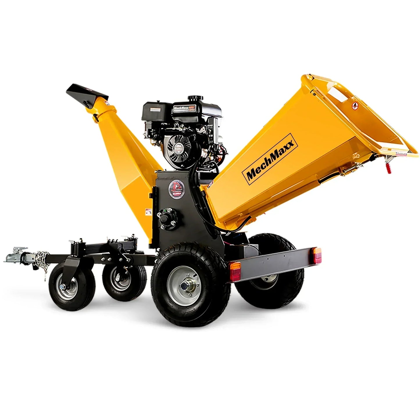 6 inch E-start Rato 420cc 15hp Gas Powered 4 - Wheel Drum Wood chipper with Taillight; Model B150